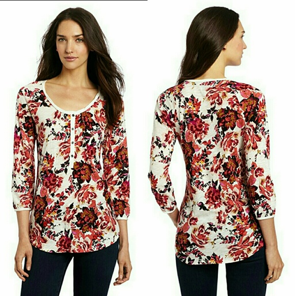 Lucky Brand Tops - LUCKY BRAND PAINTERLY ROSE KARA TOP